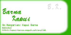 barna kapui business card